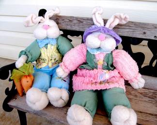 pair of stuffed bunnies