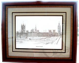 The House of Parliament ink drawing