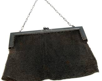 black chain mail purse