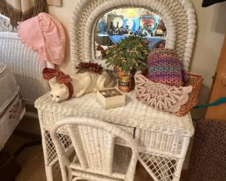 Wicker table and chair