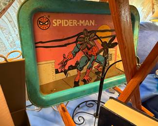 Spiderman, Spiderman, does whatever a spider can. Vintage Spiderman TV tray