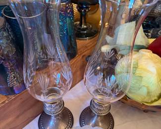 Weighted sterling silver base etched bud vase