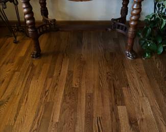 Beautiful carved table (they had television on it)