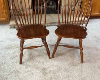 Pair of Solid Wood Dining Chairs