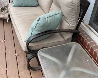 Patio Glider with Cushions and optional Side Tables