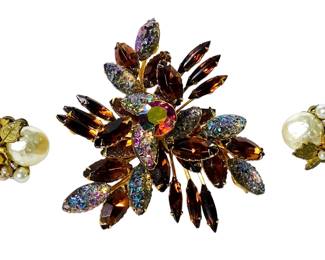 JAKA218 Vintage Brooch Earrings