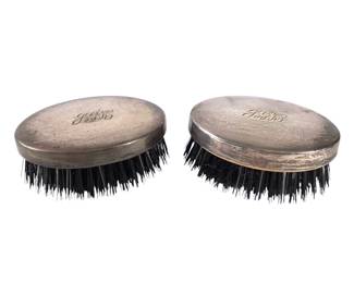 JAKA239 Two Sterling Silver Backed Grooming Brushes