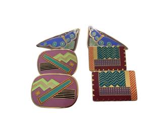 JAKA602 80s Laurel Burch Clip Earrings