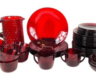 JAKA202 Vintage Royal Ruby Red Glass Assortment