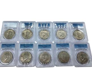 TN37 10 PCGS Graded Ike Dollars