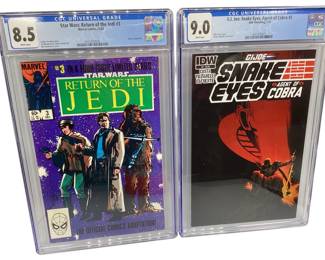 TN20 Two CGC Graded Comics Return Of The Jedi, GI Joe Snake Eyes