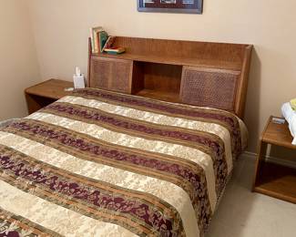 Mid Century Queen headboard and bed set