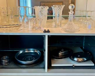 Beautiful crystal, barware & silverplate