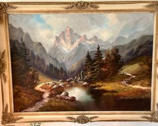 Great Bob Ross style oil painting - very nicely done