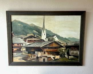 Original Swiss Scene Oil Painting
