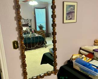 Very cool vintage wood framed mirror