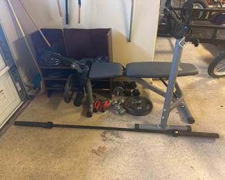 Weight bench and weights