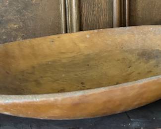 Shallow Oval Wooden Bowl