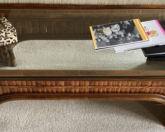 Ratan Glasss Top Coffee Table