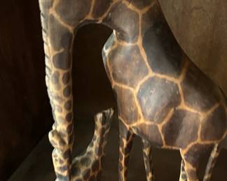 Wooden Giraffe and baby