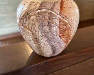 Pottery Small Beige Jar