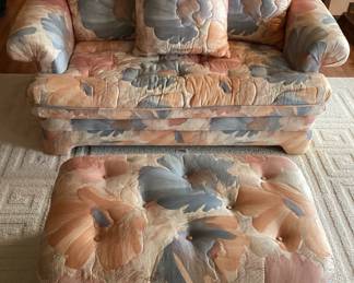 Floral Chair and Ottoman