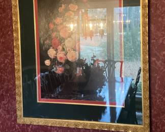 Wall Art Floral Arrangement Gold Frame