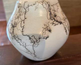 Pottery White jar with Gold design