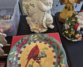 Lenox Santa Cookie Jar, Lenox Cardinal Plates