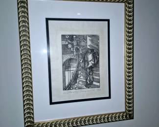 Jacques Hnizdovsky Woodcut 73/100 
Young and Old 1944