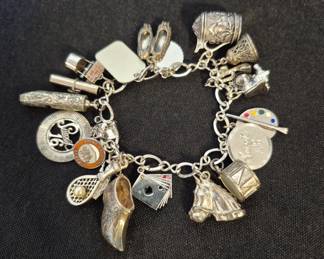 Silver charm bracelet