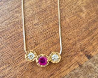 Authentic ruby diamond necklace 