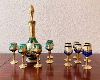 Bohemian glass decanter set