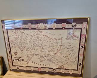 Framed map Ukraine