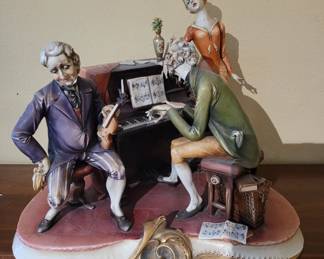 Italian porcelain large  Antonio Borsato The Musical Trio 