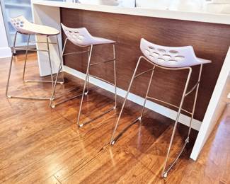 White modern bar stools