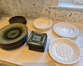 Pottery dishes,  Hartley Green & Leeds Pottery England Plate Collection