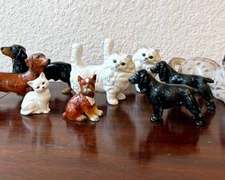Porcelain cat figurines by Royal Doulton England, Erphila Germany, Golden Crown Germany, Lenox