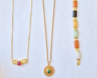 Gold ruby jade jewelry 