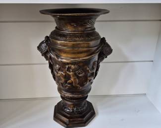 Antique maiden head bronze urn 1880...16" said to have been 1 of 4 made