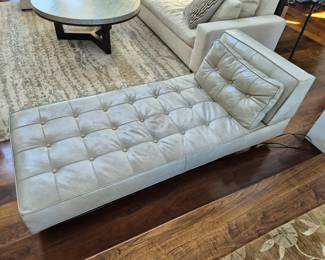 Gray leather chaise- Lee Industries