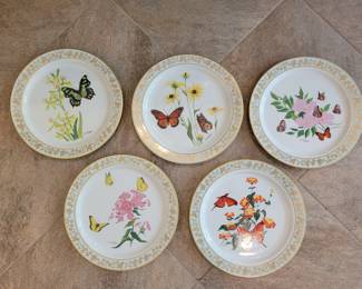 Lenox Butterflies and Flowers China Plates 