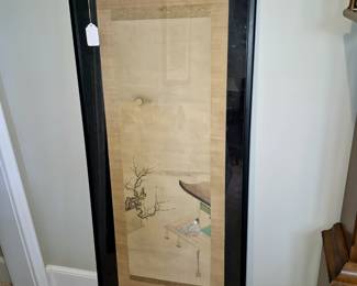 Antique Japanese painted scroll art