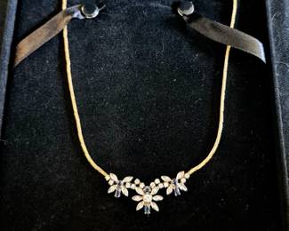 Sapphire and Diamond gold necklace 