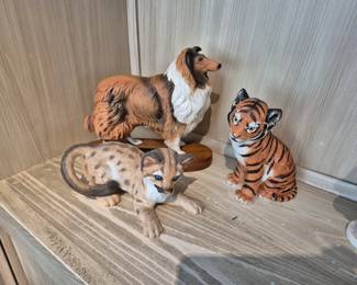 Lenox Florida Panther Cub, Lenox Tiger and  Collie -Rough Beswick England 