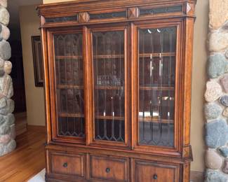 Beautiful break front, beveled lead glass windows 