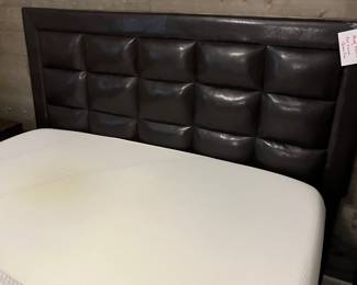 Queen headboard with faux leather cover ( black)