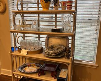 Large bakers rack. Lots of decor items