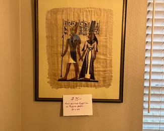 Hand painted Egyptian on papyrus paper.