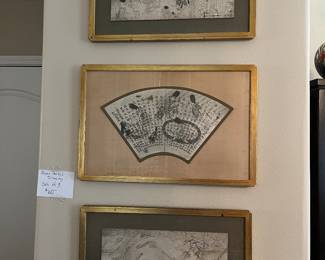 Custom frame , silk, mat, pencil drawing.